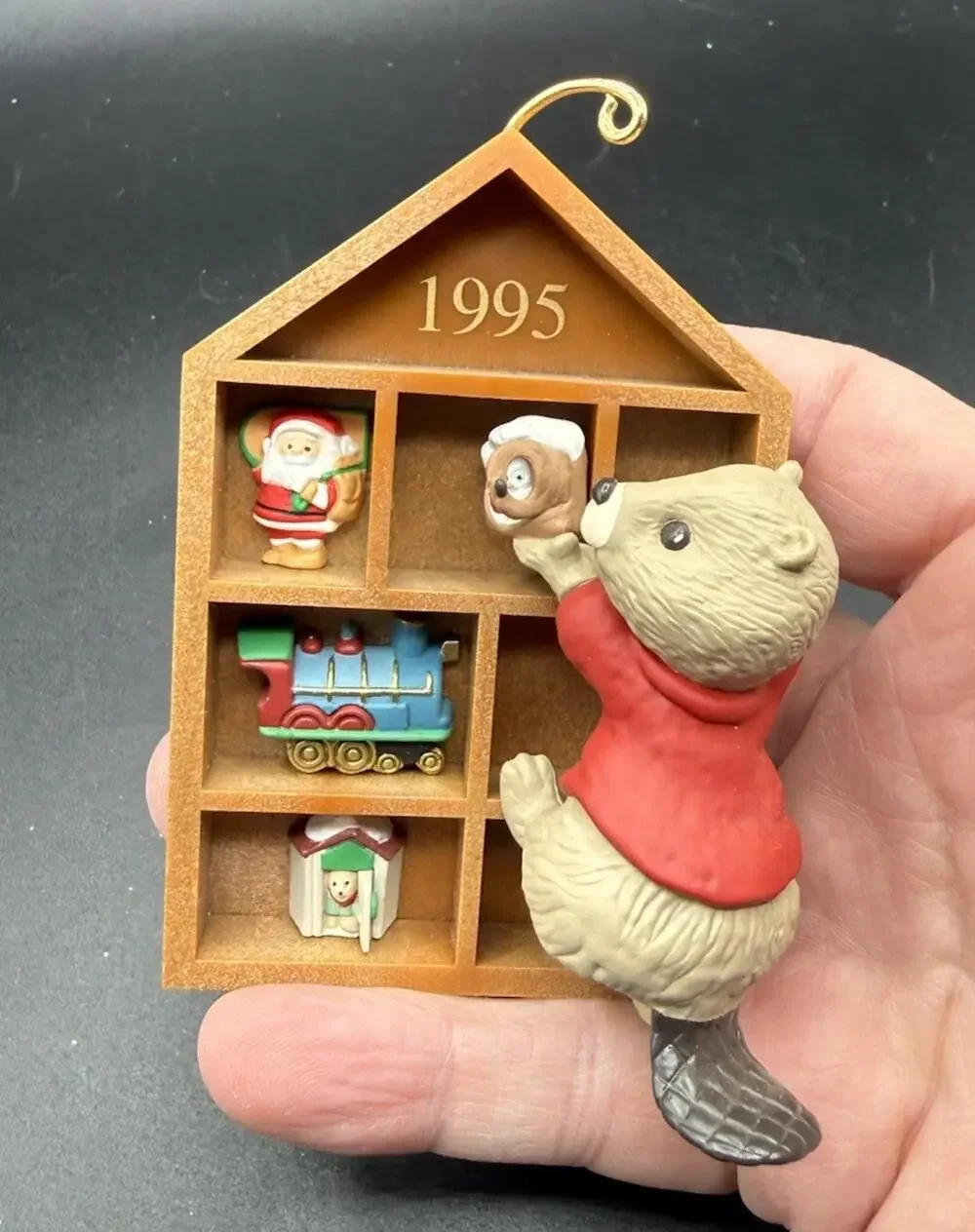 Hallmark Beaver Christmas Ornament 1995 Treasure Shelf Marked Display No Box L16